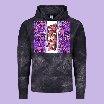 Purple Leopard Pink Mama Hearts Vintage Hoodie Designed By Adodesignshop