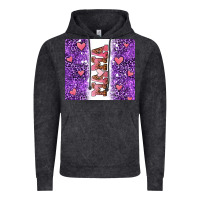 Vintage Black purple leopard pink mama hearts Vintage Hoodie - AdoDesignShop