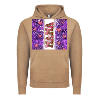 Vintage Coffee purple leopard pink mama hearts Vintage Hoodie - AdoDesignShop