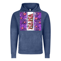 Vintage Denim purple leopard pink mama hearts Vintage Hoodie - AdoDesignShop