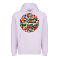Lilac christmas fueled by cocoa and christ ornament Premium Hoodie - Artiststas