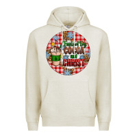 Oatmeal Heather christmas fueled by cocoa and christ ornament Premium Hoodie - Artiststas