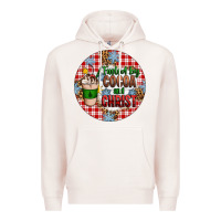 Pale Pink christmas fueled by cocoa and christ ornament Premium Hoodie - Artiststas