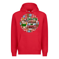 Red christmas fueled by cocoa and christ ornament Premium Hoodie - Artiststas