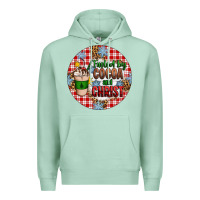 Seafoam christmas fueled by cocoa and christ ornament Premium Hoodie - Artiststas
