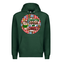 Sports Green christmas fueled by cocoa and christ ornament Premium Hoodie - Artiststas