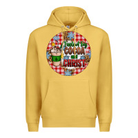 Antique Gold christmas fueled by cocoa and christ ornament Premium Hoodie - Artiststas