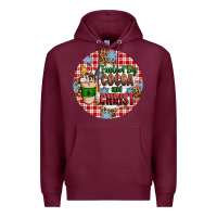 Burgundy christmas fueled by cocoa and christ ornament Premium Hoodie - Artiststas