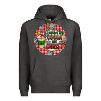 Charcoal Heather christmas fueled by cocoa and christ ornament Premium Hoodie - Artiststas