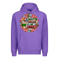 Purple christmas fueled by cocoa and christ ornament Premium Hoodie - Artiststas