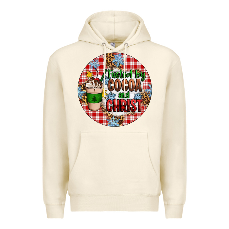 Christmas Fueled By Cocoa And Christ Ornament Premium Hoodie by Artiststas | Teevron