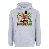 Heather Grey merry christmas hair Heavyweight Hoodie - MaliasSmallBusiness