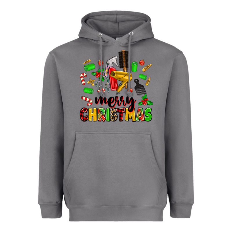 Merry Christmas Hair Heavyweight Hoodie by MaliasSmallBusiness | Teevron