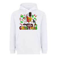 White merry christmas hair Heavyweight Hoodie - MaliasSmallBusiness