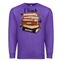 Purple i teach strength bravery equality love history Premium Sweatshirt - Zillion Design Studio