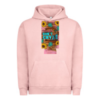 Pigment Salmon cowgirls don't crty boots hat sunflowers 12 oz can cooler  (slim) Urban Hoodie - Artiststas