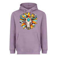 Lavender Western bull skull sunflower Heavyweight Hoodie - MaliasSmallBusiness