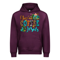 Mauve Wine gıve me coffee and jesus Urban Hoodie - AdoDesignShop