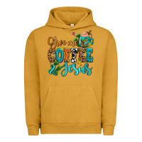 Pigment Peanut Butter gıve me coffee and jesus Urban Hoodie - AdoDesignShop