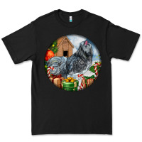 Black ameraucana rooster christmas Premium Tee - LillyAllenDesigns