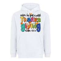 White enter his gates with thanksgiving psalm 100 4 Heavyweight Hoodie - MaliasSmallBusiness