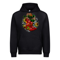 Black Christmas Cowboy Boots Urban Hoodie - JahusDesignShop
