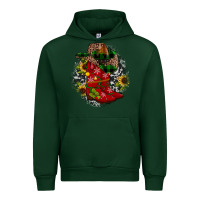Forest Green Christmas Cowboy Boots Urban Hoodie - JahusDesignShop