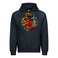 Navy Christmas Cowboy Boots Urban Hoodie - JahusDesignShop