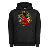 Pigment Black Christmas Cowboy Boots Urban Hoodie - JahusDesignShop