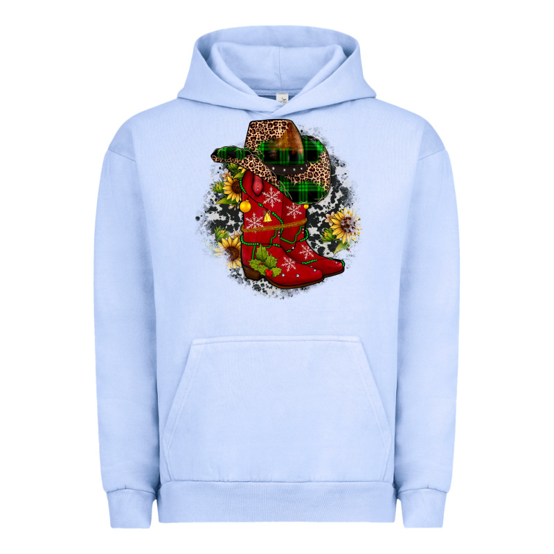 Christmas Cowboy Boots Urban Hoodie by JahusDesignShop | Teevron