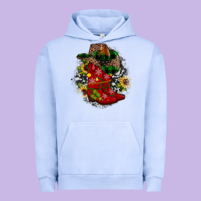 Christmas Cowboy Boots Urban Hoodie Designed By Jahusdesignshop