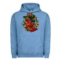 Pigment Pebble Blue Christmas Cowboy Boots Urban Hoodie - JahusDesignShop