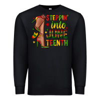 Black steppin into juneteenth Premium Sweatshirt - Zillion Design Studio