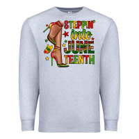 Heather Grey steppin into juneteenth Premium Sweatshirt - Zillion Design Studio