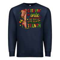 Navy steppin into juneteenth Premium Sweatshirt - Zillion Design Studio