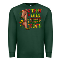 Sports Green steppin into juneteenth Premium Sweatshirt - Zillion Design Studio