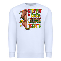 White steppin into juneteenth Premium Sweatshirt - Zillion Design Studio