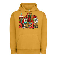 Pigment Peanut Butter lady of guadalupe abuela coffee cups Urban Hoodie - Jasminsmagicworld