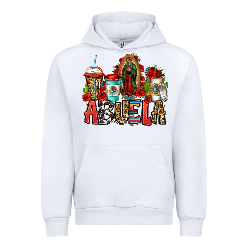 Lady Of Guadalupe Abuela Coffee Cups Urban Hoodie by Jasminsmagicworld | Teevron