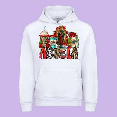 Lady Of Guadalupe Abuela Coffee Cups Urban Hoodie Designed By Jasminsmagicworld