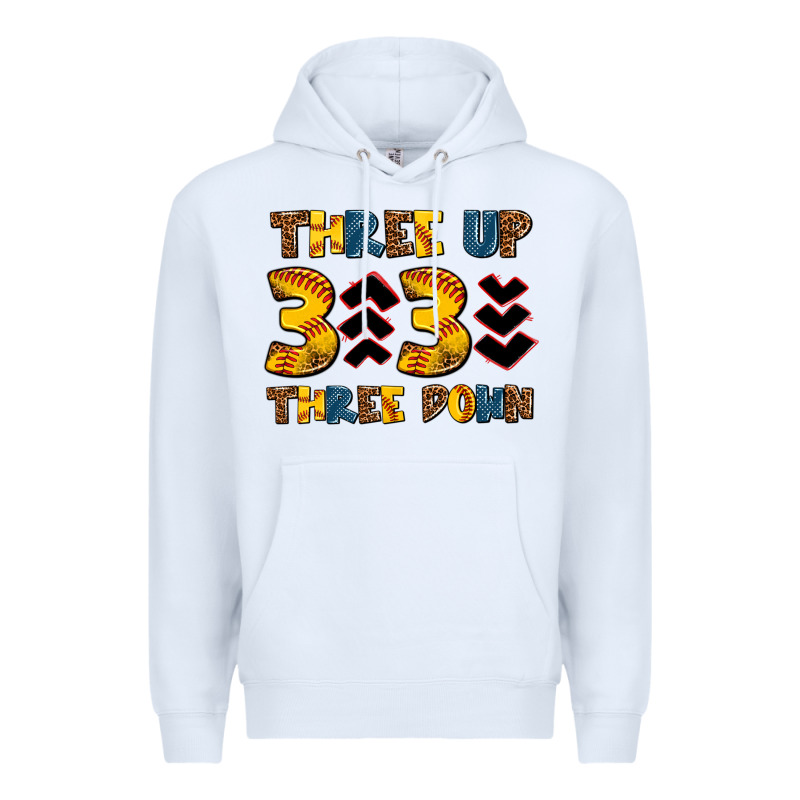 Three Up Three Down Softball Premium Hoodie by AdoDesignShop | Teevron