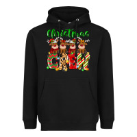 Black christmas crew  deer Heavyweight Hoodie - MaliasSmallBusiness