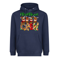 Navy christmas crew  deer Heavyweight Hoodie - MaliasSmallBusiness