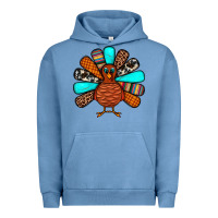 Pigment Pebble Blue Thanksgiving Turkey Urban Hoodie - JahusDesignShop