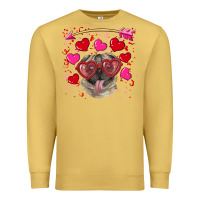 Antique Gold valentine's day  pug Premium Sweatshirt - RanaPortraitStore