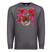 Charcoal Heather valentine's day  pug Premium Sweatshirt - RanaPortraitStore