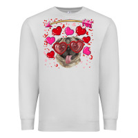 Dove Grey valentine's day  pug Premium Sweatshirt - RanaPortraitStore