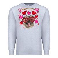 Heather Grey valentine's day  pug Premium Sweatshirt - RanaPortraitStore