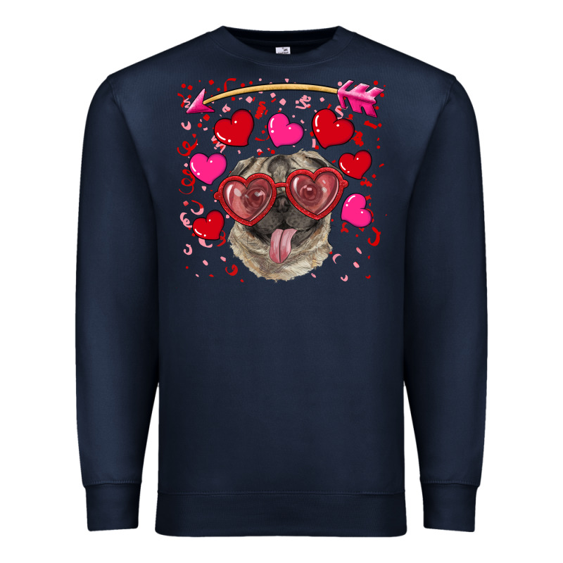 Valentine's Day  Pug Premium Sweatshirt by RanaPortraitStore | Teevron