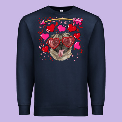 Premium Sweatshirt valentine's day  pug